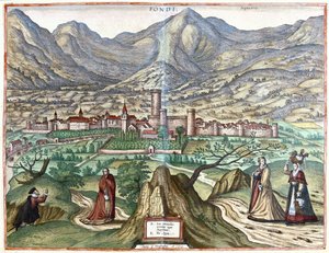 Fondi (campo romano), Italia de Georg Braun and Hogenberg Franz