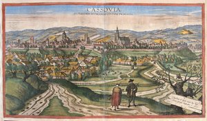 Kosice (Cassovia), Eslovaquia de Georg Braun and Hogenberg Franz