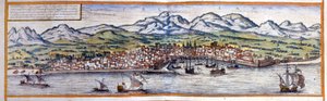 Vista de Palermo en Sicilia. Atlas de Braun & Hogenberg de Georg Braun and Hogenberg Franz