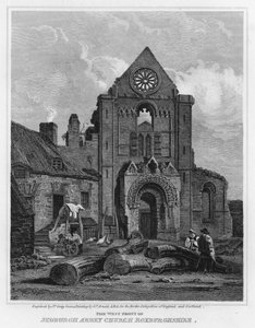La fachada oeste de la Iglesia de la Abadía de Jedburgh, Roxburgshire de George (after) Arnald