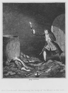 Abel Beechcroft descubriendo el cuerpo del avaro en el sótano de George (after) Cruikshank