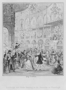 Randulph y Hilda bailando en la Rotonda de Ranelagh de George (after) Cruikshank