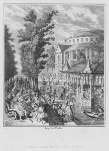 El baile de máscaras en los jardines de Ranelagh de George (after) Cruikshank
