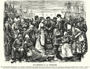 Caricatura de Punch: Billingsgate a la Francesa (grabado) de George (after) Du Maurier
