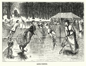 Caricatura de Punch: Rink-Tennis (grabado) de George (after) Du Maurier