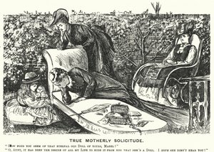 Caricatura de Punch: Verdadera Solicitud Maternal de George (after) Du Maurier