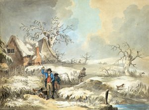 Caza de Agachadizas, grabado por Thomas Rowlandson, pub. por J. Harris de George (after) Morland