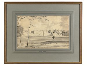 Carton House, Co. Kildare, sede del duque de Leinster (lápiz y aguada gris) de George (after) Petrie