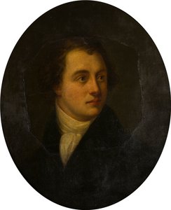 Retrato de un caballero desconocido, c.1807-19 (óleo sobre cobre) de George (attr.to) Harlow