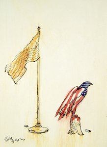 Águila americana adquiere coloración de la bandera de EE.UU., 1985 de George Adamson