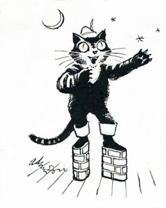 El gato con botas (plataforma de pared de ladrillo) de George Adamson