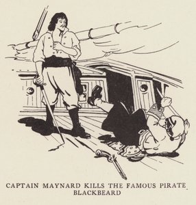 El capitán Maynard mata al famoso pirata Barbanegra