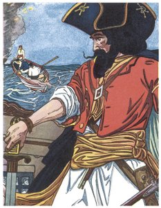 Retrato de un pirata. Ilustración de “The boys book of pirates” de George Albert Williams (1875-1932) 1913 de George Alfred Williams