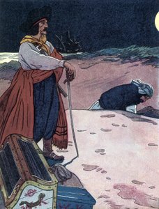 El tesoro está enterrado. Ilustración de “El libro de los piratas” de George Albert Williams (1875-1932) 1914 de George Alfred Williams