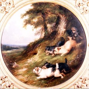Terriers cazando conejos de George Armfield