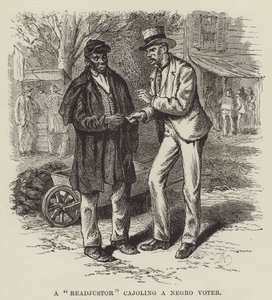 Un readaptador engatusando a un votante negro de George Augustus Sala