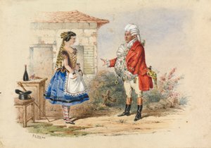 Adina y el Dr. Dulcamara, escena de Elisir d