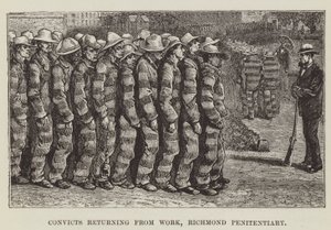 Convictos regresando del trabajo, Penitenciaría de Richmond