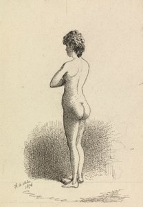 Mujer desnuda de pie de George Augustus Sala
