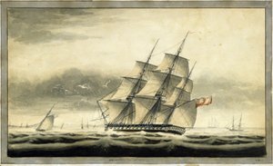 Buque de transporte de tropas HMS "Akbar" (1806), 10 de agosto de George Back
