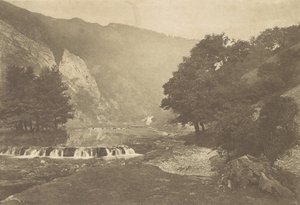 Entrada a Dove Dale, Derbyshire, 1880s, impreso en 1888 de George Bankart