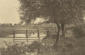 En el Sow cerca de la casa de Walton en Shallowford, 1880s, impreso 1888 de George Bankart