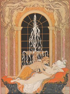 Ilustración para la novela epistolar Las relaciones peligrosas, 1934 de George Barbier
