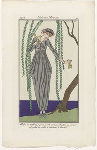 Journal des Dames et des Modes, Costumes Parisiens, 1913, nº 91: Vestido de tafetán (...) de George Barbier