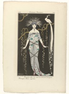 Journal des Dames et des Modes, Costumes Parisiens, 1914, No. 168 : Grande robe du soir (...) de George Barbier