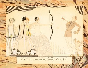 Visez au coeur, belles dames! De Le Bonheur du Jour ou, Les Graces à la Mode, 1924 de George Barbier