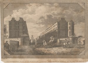 Devonshire Place y Wimpole Street, desde New Road, St. Mary Le Bone