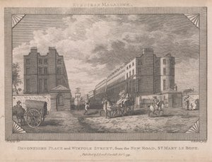 Devonshire Place y Wimpole Street ... de George Barret Jr.