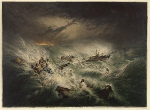 El naufragio del Reliance (12 de noviembre) de George Baxter