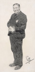 Retrato de H G Wells (lápiz) de George Belcher