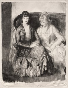 Emma y Marjorie en un sofá de George Bellows