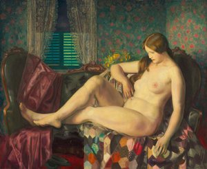 Desnudo con colcha hexagonal de George Bellows