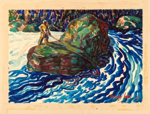 Guía de pesca (acuarela sobre papel) de George Benjamin Luks