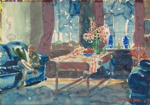Autorretrato: Interior de mi apartamento en Nueva York de George Benjamin Luks