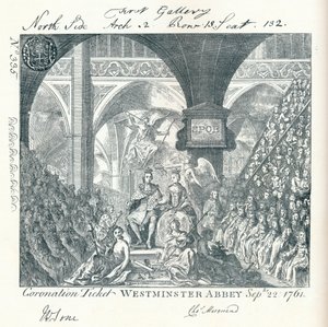 Entrada grabada para la ceremonia de Coronación de Jorge III en la Abadía de Westminster 1761 1906