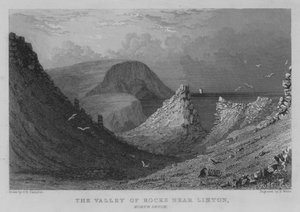 El Valle de las Rocas cerca de Linton, North Devon (grabado)