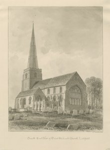 Lichfield - Iglesia de San Miguel: dibujo en sepia