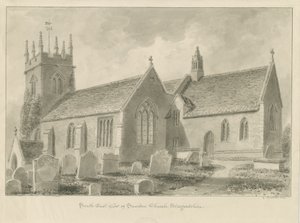 Iglesia de Sandon: dibujo en sepia, 1841 de George Buckler