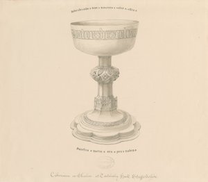 Teddesley Park - Cáliz: dibujo a pluma, nd [?siglo XIX] de George Buckler
