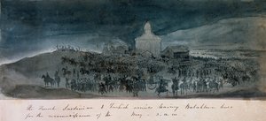 Los ejércitos francés, sardo y turco saliendo de las líneas de Balaklava para un reconocimiento, 1854 circa de George Cadogan