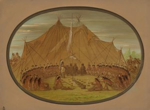 Una Fiesta de Perros - Sioux, 1861-1869 de George Catlin