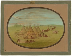 Un pequeño pueblo sioux de George Catlin
