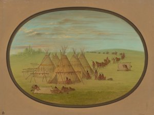 Un pequeño pueblo Sioux, 1861-1869 de George Catlin