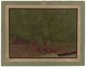 Campamento Mura - Boceto de Barco de George Catlin