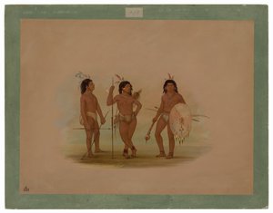 Un jefe Puelchee y dos jóvenes guerreros de George Catlin
