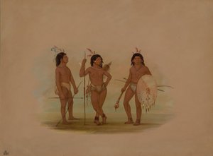 Un jefe Puelchee y dos jóvenes guerreros, 1854-1869 de George Catlin